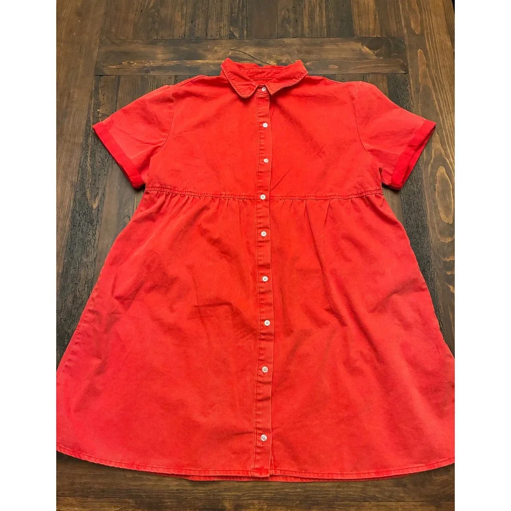Red Denim Babydoll Dress, Women's size 2XL - Picture 2 of 4